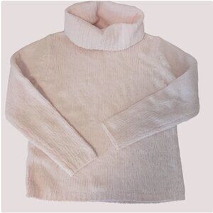 SML SPORT Soft Pink Oversized Turtleneck Sweater Cozycore Plush Knit Size M